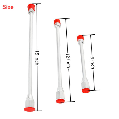3 Packs Airless Paint Sprayer Extension Wands (8/12/15 inch) with Red Guard | Universal Fit for Graco, Wagner & Titan Sprayers | Durable Multi-Size Painting Pole Kit