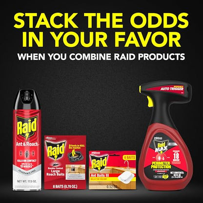Raid Ant Killer Baits, Child Resistant Bug Killer for Indoor Home Use, 0.24 Oz, 8 Count