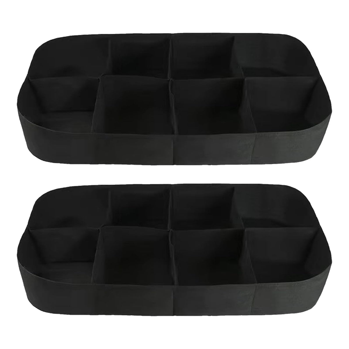 ZUDKSUY 2Pack 128 Gallon Fabric Raised Garden Bed 8 Grids 6x3x1Ft Plant Grow Bags, Square Planters for Outdoor Plants Growing Herbs Flowers Vegetables Potato Grow Bags Outdoor Indoor Gardening