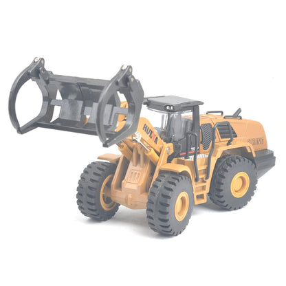 Ailejia 1/50 Scale Diecast Wood Grab Construction Vehicle Toys Timber Grab Truck Heavy Wooden/Building Articulated Alloy Construction Vehicle Model Engineering Car Toy boy Gift (Wood Grab)