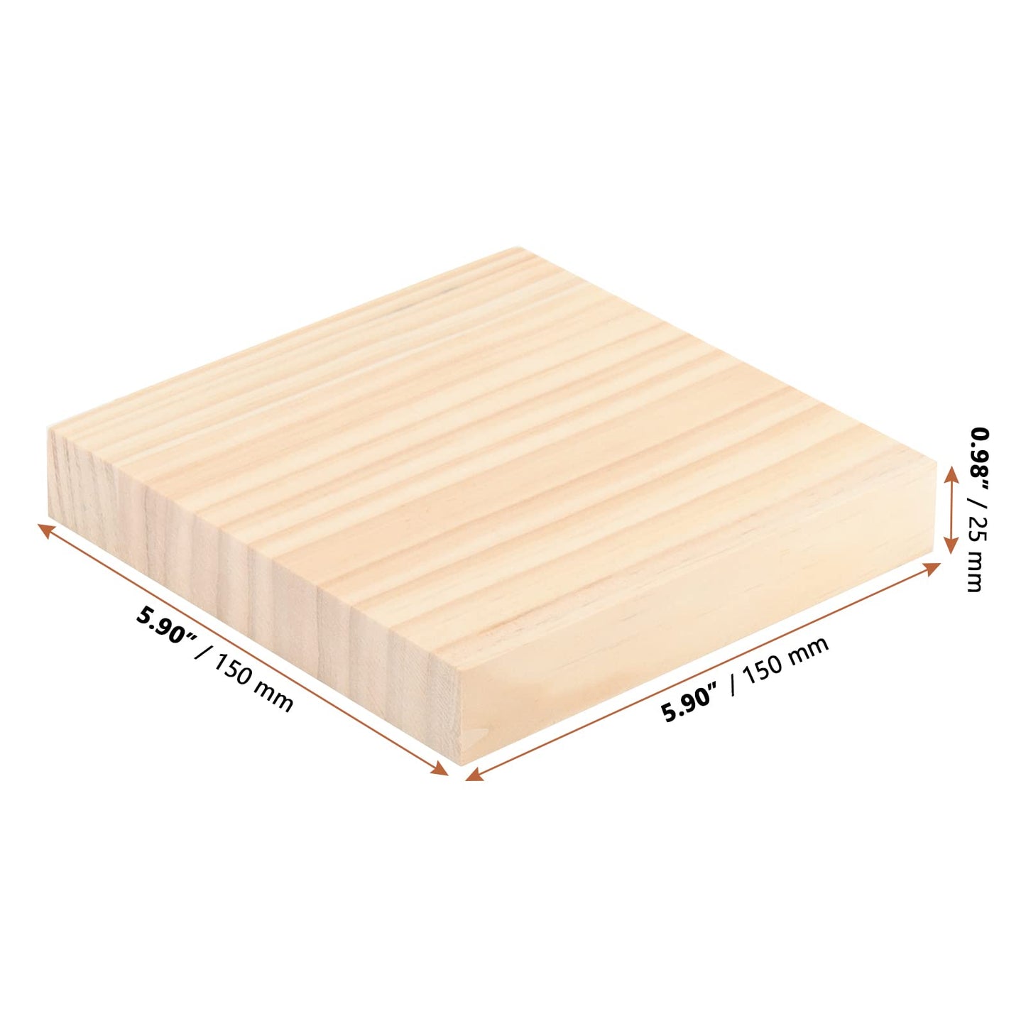 LEXININ 10 PCS 6 x 6 x 1 Inch Wood Carving Blocks, Wooden Blocks, Unfinished Whittling Blocks for Crafts, DIY Projects, Carving