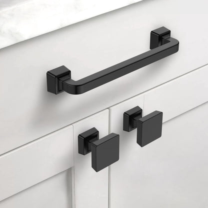 Asidrama 10 Pack 1-1/4 inch Matte Black Kitchen Cabinet Knobs - Dresser & Drawer Knobs - Zinc Cabinet Hardware