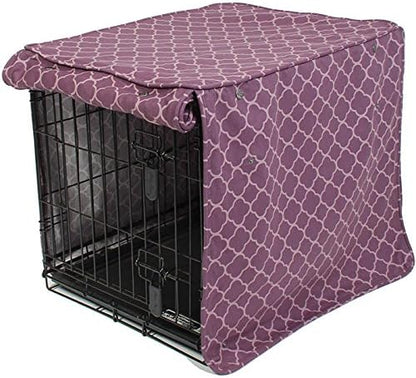 Molly Mutt Royals Dog Crate Cover, 100% Cotton Canvas Cover with 2 Roll-Up Panels, Ideal for Dog or Cat Crate, Durable, Washable, and Free of Harmful Chemicals, 48" x 30" x 33"