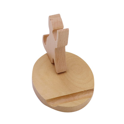 Amamcy Cute Cat Cellphone Stand Holder Wooden Smartphone Desk Holder for All Mobile Phones Animal Phone Stand Desk Ornament