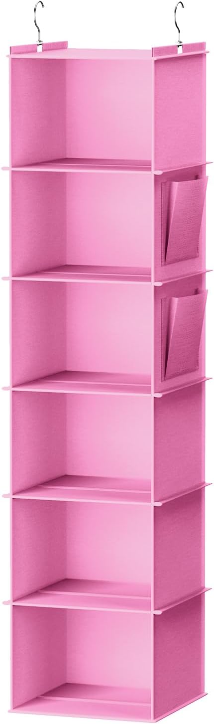YOUDENOVA Hanging Closet Organizer and Storage, 6-Shelf Closet Hanging Storage