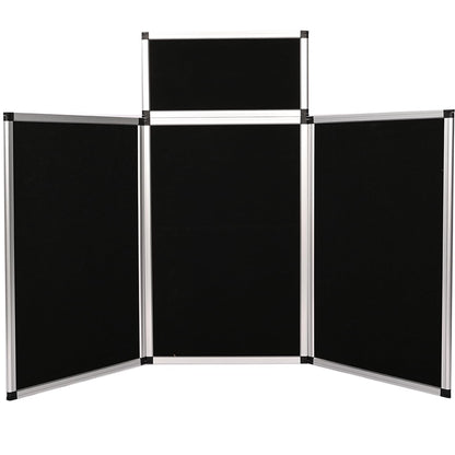 ISXACFF 3+1 Panel Trade Show Presentation Board 70.8“ x 35.4” Trifold Poster Board Folding 3 Panel Exhibition Display Boards Double Sided Tabletop Display with Storage Bag Hook & Loop-Receptive Fabric