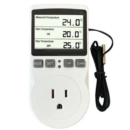 Plug in Thermostat Temperature Controller Heavy Duty Digital Thermostat Outlet Plug Heating Cooling Mode Countdown Timer