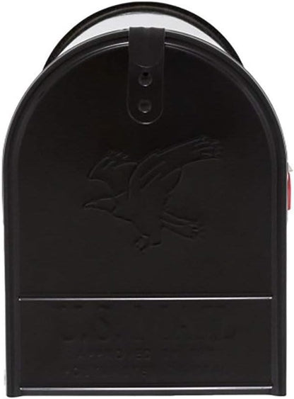 Architectural Mailboxes Elite Classic Galvanized Steel Post Mount Black Mailbox