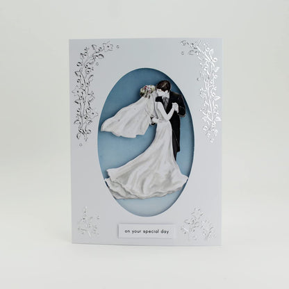 Katy Sue Designs Romance & Weddings 3D Die-Cut Decoupage Sheets for Card Making. 12 Sheets of Engagement & Wedding-Themed Die Cuts for Card Making Supplies with Roses, Weddings, Couples, & Champagne