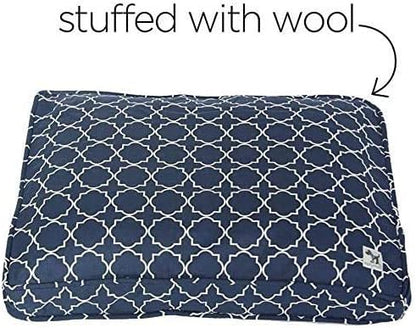 Molly Mutt Sheepy Wool-Filled Crate Pad, GOTS-Certified 100% Organic Cotton Canvas Cover with Soft 100% Natural Wool Insert, Ideal for Dog Bed or Kennel, Romeo & Juliet, 30" x 21" x 2.5"