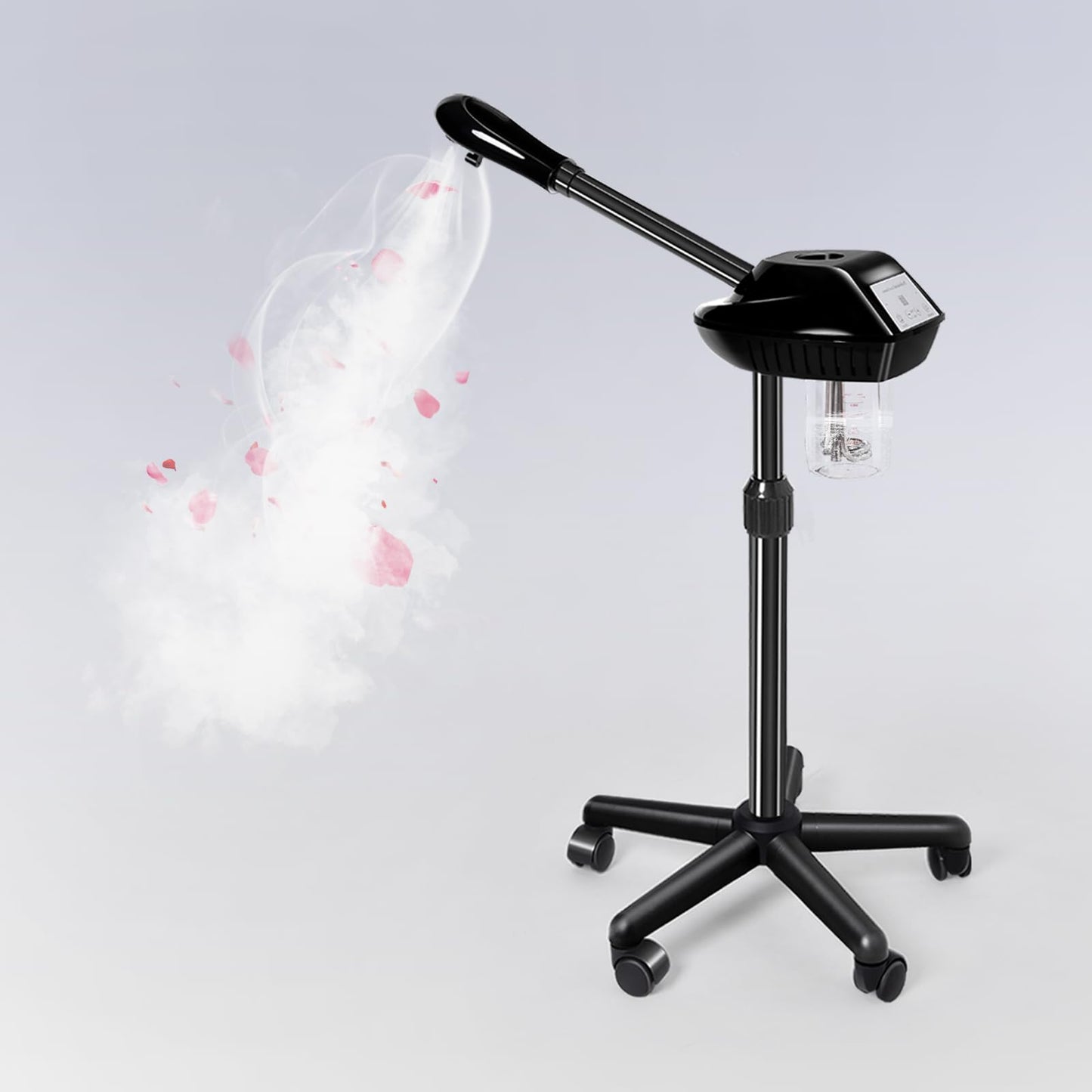 Facial Steamer, Face Steamer on on Wheels with More Steam, Adjustable Height for Face Steamer Suitable for Personal Home and Professional Personal Care Places，Moisturizing and Hydrating.