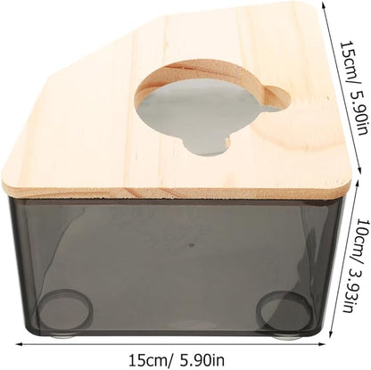 Mikikit Hamster Sand Bath Box Transparent Dust Bath for Chinchilla Pets Cute Design for Fun Bath Durable Construction Hamster Bathroom Accessories