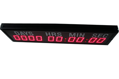 AZOOU 2.3-Inch 10 Digits Red LED Timer Countdown/Up Wall Mounted Clock with Days Hours Minutes Seconds
