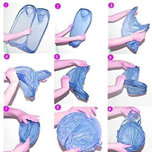 6pcs Foldable Pop Up Mesh Washing Laundry Basket Bag Bin Hamper Toy Tidy Storage