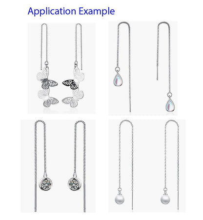 30pcs Adabele 316 Grade Surgical Stainless Steel Hypoallergenic 3 Inch Threader Earring Findings Pull Through Chain Drop Tassel Open Ring for DIY Earrings Jewelry Making SEF11-3