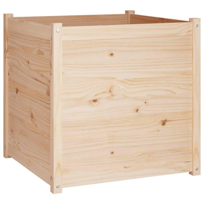 YITHOPI Rustic Solid Pine Garden Planter Box, 27.6 Inch Square Outdoor Wooden Flower Pot for Balcony Herb Vegetable Gardening