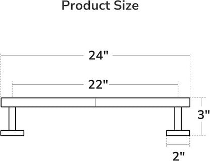USHOWER Matte Black Towel Bar, 22-Inch Towel Rack for Bathroom Wall Mounted, Thicken SUS304 Stainless Steel Towel Rod Modern Home Decor (Total Length 24-Inch)