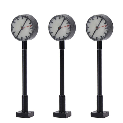 LQS62 3pcs Model Railway HO Scale 1:87 Lights Platform Clock Track Lamp (HO Scale)
