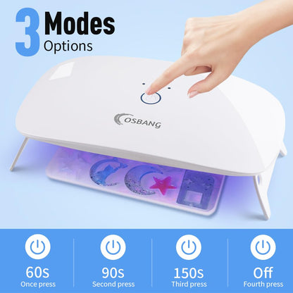 OSBANG 2 Pack UV Light for Resin, Large Size Foldable UV Resin Lamp and Mini Portable Light, Fast Curing and Light Weight UV Lamp, Resin Kits for Jewelry Making, DIY Craft