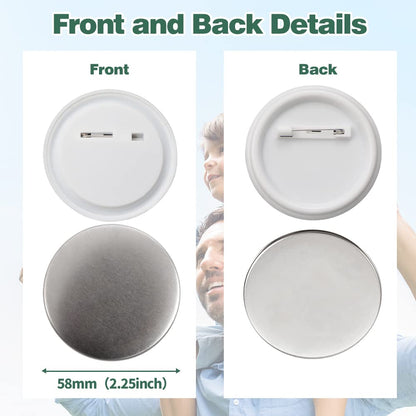 Mostme 200 Sets 58mm/2.25 inch Button Supplies Button Parts for Buttons Maker Machine 58mm, Round Badge Blank Buttons Pins, Includes Plastic Pin Back Cover, Metal Cover, Clear Film&Blank Paper