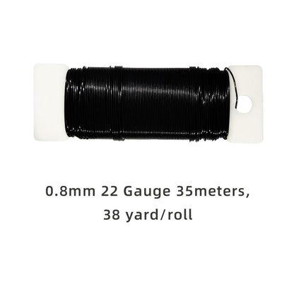 114 Yards 22-Gauge Black Floral Metal Wire: Flexible Paddle Wire for Flower Arrangements, Crafts, Christmas Wreaths, Trees & Garlands