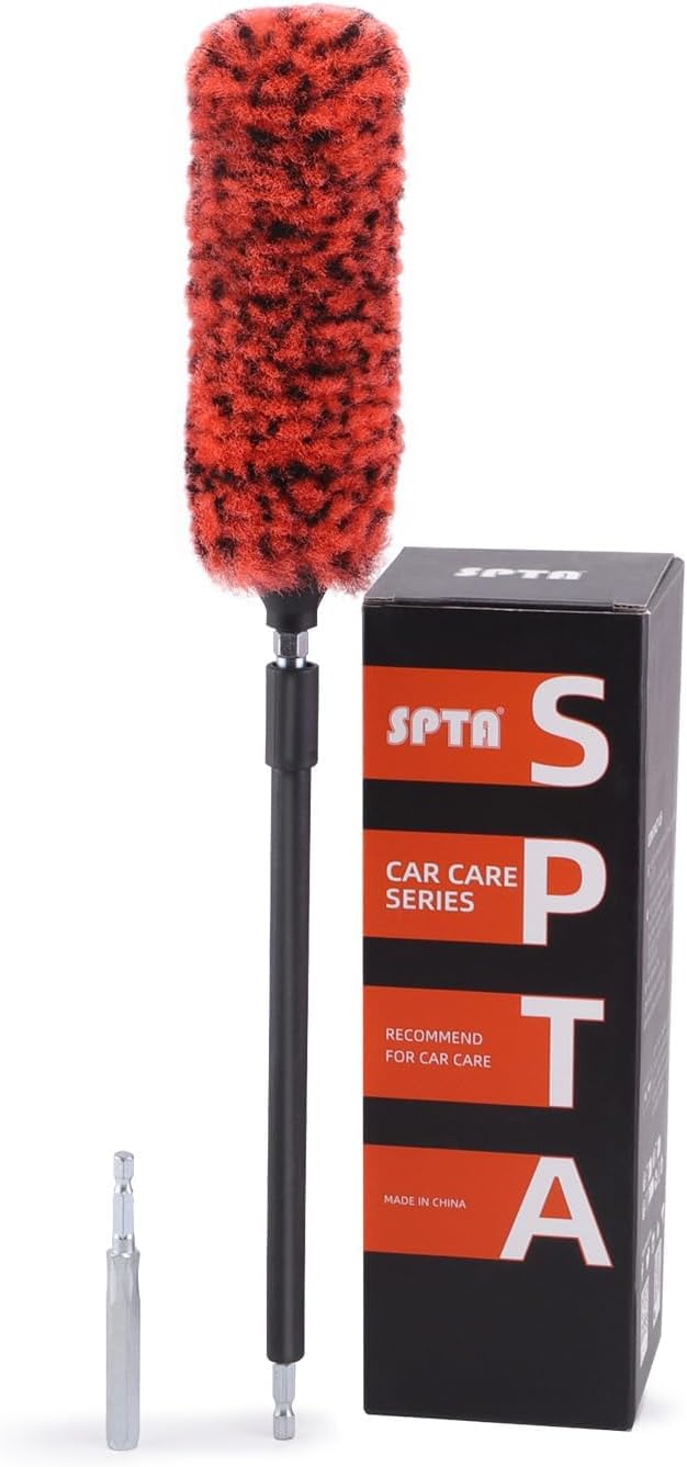 SPTA 1 Pc Soft Microfiber Extended Reach Rim Drill Wheel Brush, Microfibre