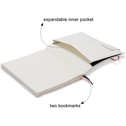 Wiisdatek B5 College Ruled Notebooks - 2 Pack B5 Large Journal Notebooks with 376 Numbered Pages,100gsm Thick Lined Paper,Soft PU Leather Cover,7.6 X 10 inch(GREEN)