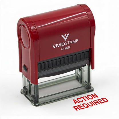 Action Required Office Self Inking Rubber Stamp (Red Ink) - Large