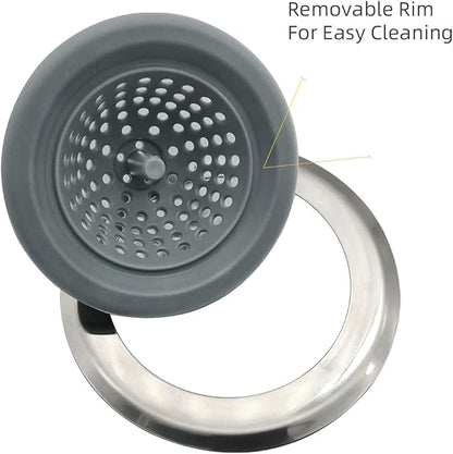 Kitchen Set of 2 Sink Strainers, Flexible Silicone Good Grip Kitchen Sink