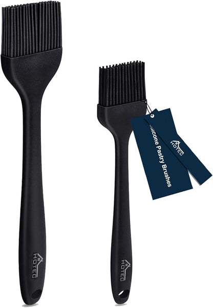 HOTEC 600℉ Heat Resistasnt Basting Brushes, BPA Free Silicone Pastry Brush
