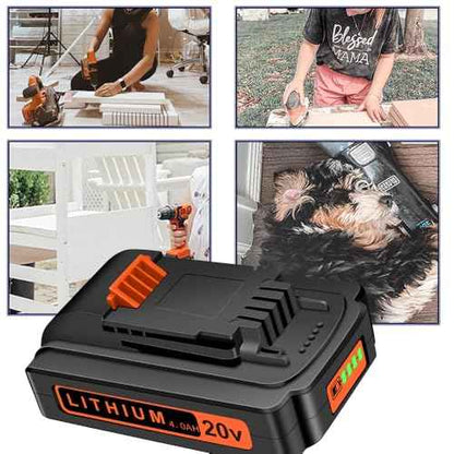 2Packs Replacement Black and Decker 20V Battery 4.0Ah, Built with 21700 Cells, High-Performance Lithium-Ion Battery Compatible with 20V Tools
