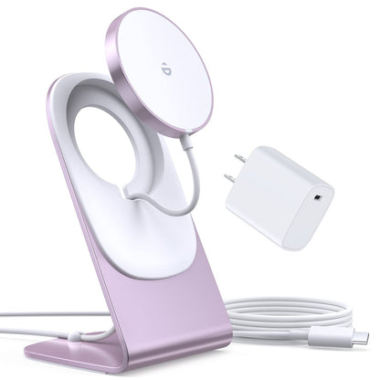 Magnetic Wireless Charger for iPhone 17/16/15/14/13/12 - Mag Charger+20W USB C Adapter, Fast Wireless Charging Stand/Pad with 5ft USB-C Cable for iPhone 17/16/15/14/13/12 Pro Max Plus Mini Air, Airpod
