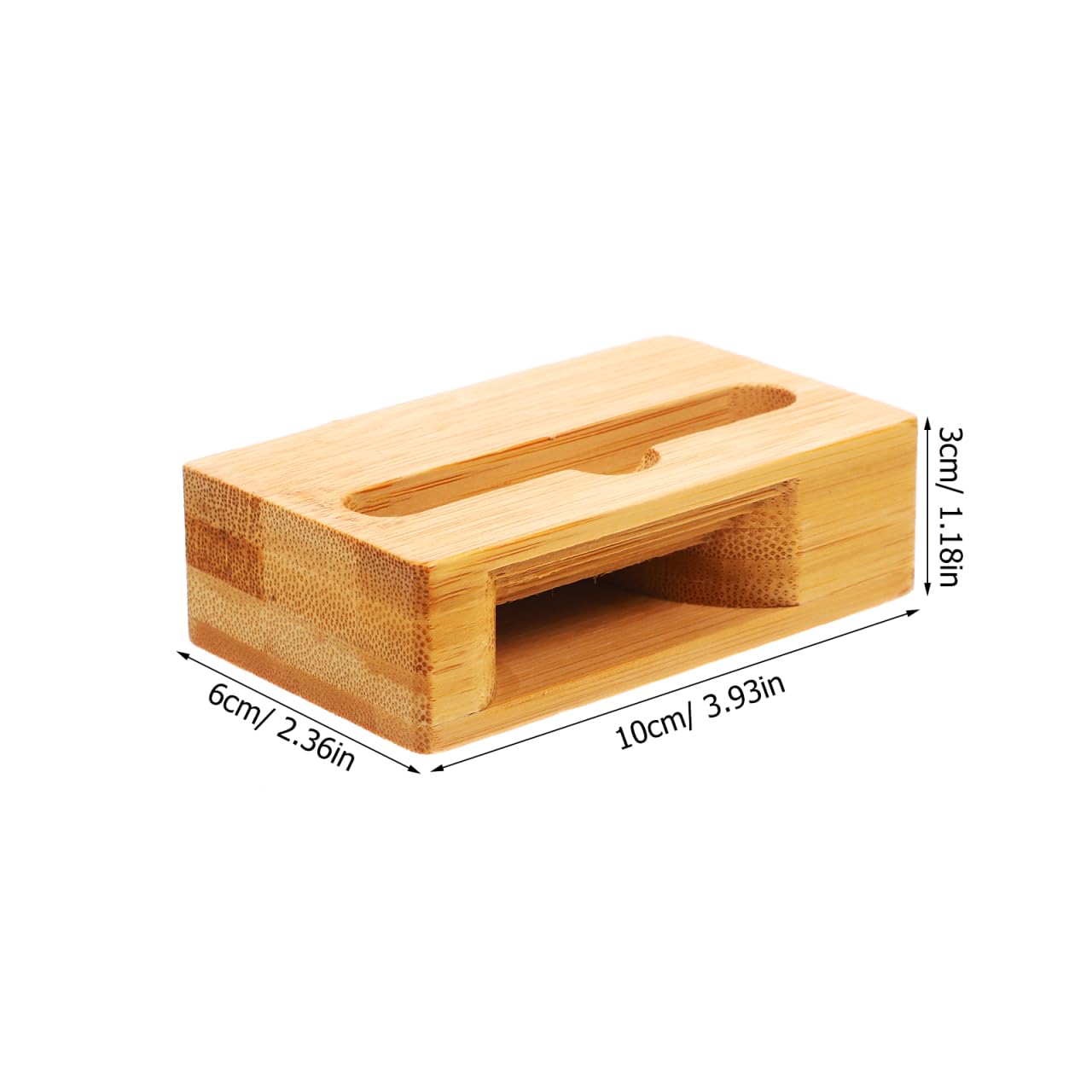 HOMSFOU Phone Sound Amplifier & Universal Wooden Phone Holder Stand, 3.93x2.36x4.72In Desktop Loudspeaker Dock for Nightstand, Mobile Viewing & Clearer Sound