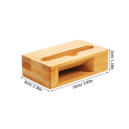 HOMSFOU Phone Sound Amplifier & Universal Wooden Phone Holder Stand, 3.93x2.36x4.72In Desktop Loudspeaker Dock for Nightstand, Mobile Viewing & Clearer Sound