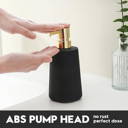 Small Soap Dispenser for Bathroom and Kitchen, Modern Farmhouse Striped Style