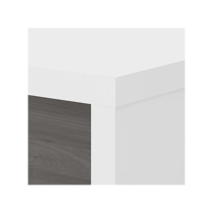 Bush Business Furniture L Shaped Computer Desk 72 inch with Credenza, PC Table and Low Storage Cabinet with Shelves for Home Office, Vista Collection, Modern, Beige