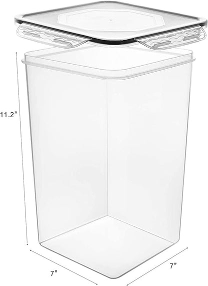 M MCIRCO Extra Large 7qt / 6.5L/220oz Tall Food Storage Containers, WIDE & DEEP, 4-Piece Plastic Airtight Kitchen Pantry Storage Containers for Flour, Sugar,20 Labels