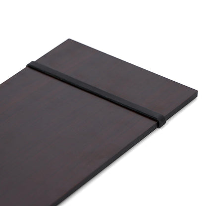 LZMS 4 Pcs 4 1/2" x 12 1/2" Dark Wood Color Clipboards - Menu Holder - Check Presenter with Straps - for Pocket Sized Notepads