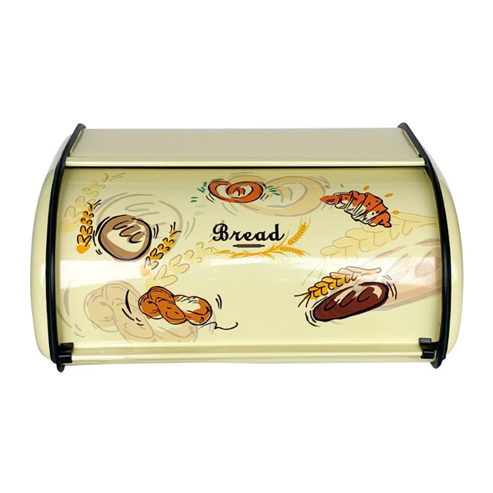 SOTECH Bread Box Metal Bread Storage Container Roll Top Bread Bin for Kitchen Countertop Farmhouse Bread Boxes Bread Keeper Holder Vintage airtight Counter