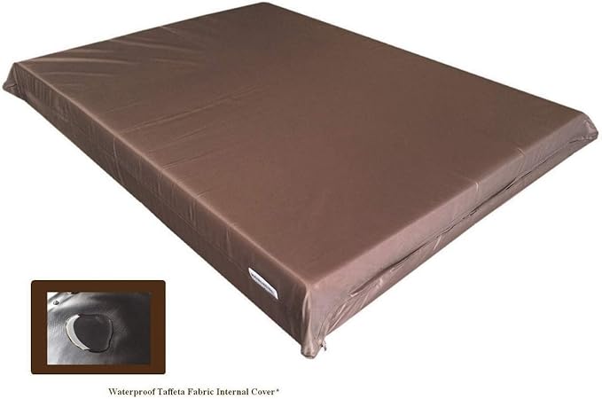 High Density Solid Blue Cooling Gel Infused Memory Foam Pad Dog Pet Bed + Internal Waterproof Cover (37x27x4 Inches)