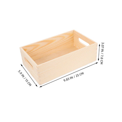 jojofuny Wooden Crate Storage Case Multi-use Tool Storage Box Portable with Side Handles, Small Open-Top Rustic Wood Organizer for Home, Office & Workshop