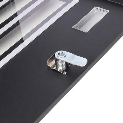 Decaller Galvanized Steel Mailbox with Key Lock, Wall Mount Metal Mail Box Outdoor, 13" x 11.8" x 4.1", 918 Black