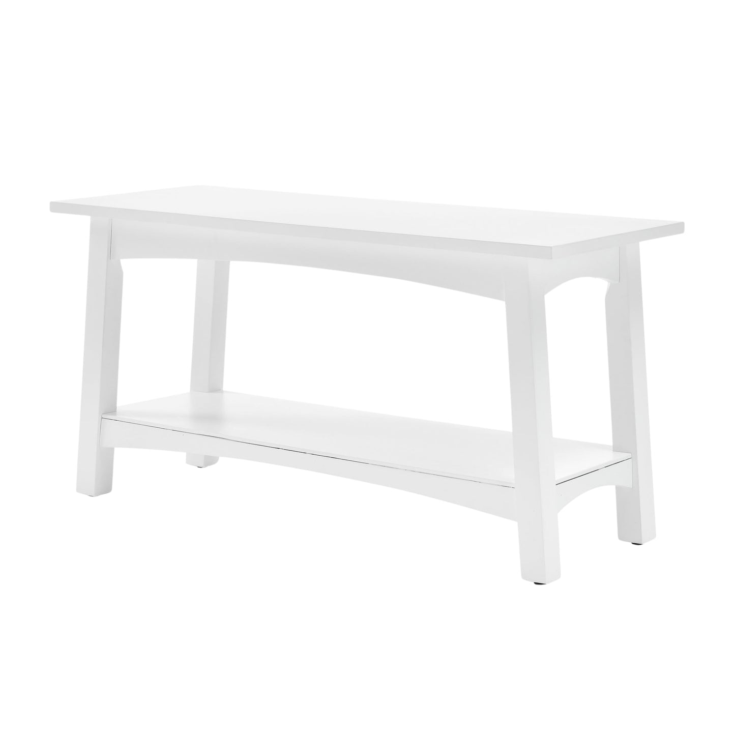 Craftsbury 36-Inch Solid Wood Entryway Bench with Storage Shelf – Easy Assembly Small Seating Bench for Hallway, Living Room, or Foyer by Alaterre Furniture (White)