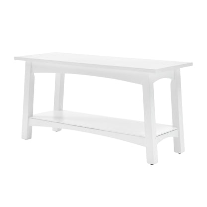 Craftsbury 36-Inch Solid Wood Entryway Bench with Storage Shelf – Easy Assembly Small Seating Bench for Hallway, Living Room, or Foyer by Alaterre Furniture (White)