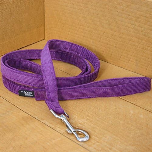 The Good Dog Company Hemp Corduroy Leash- 6 ft (1/2 Inch Width, Plum)