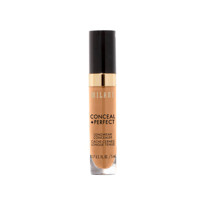 Milani Conceal + Perfect Longwear Concealer Full Coverage Infused with Hyaluronic Acid & Vitamin E, Cover Dark Circles, Blemishes & Skin Imperfections for Long-Lasting Wear - Light Nude