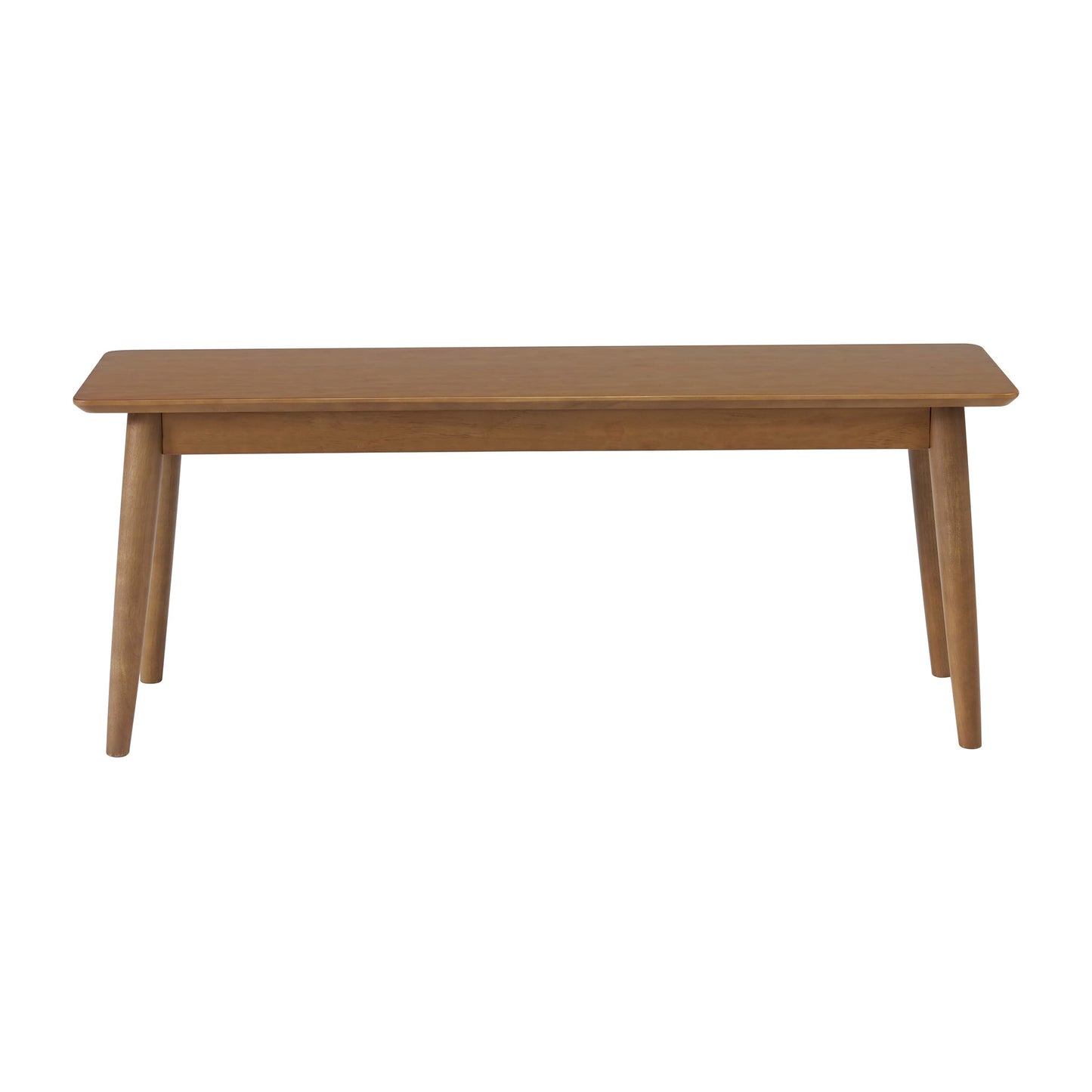 Alaterre Furniture Calais Dining – Mid Century Modern 46-Inch Solid Wood Dining Bench – Entryway Bench with Minimalist Design for Entryway, Dining Room, Kitchen, or Bedroom (Warm Pecan Finish)