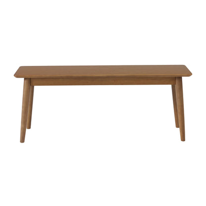 Alaterre Furniture Calais Dining – Mid Century Modern 46-Inch Solid Wood Dining Bench – Entryway Bench with Minimalist Design for Entryway, Dining Room, Kitchen, or Bedroom (Warm Pecan Finish)