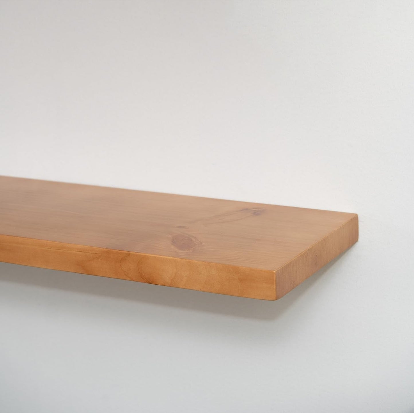 URBANDI, Rustic Floating Shelves, Set of 2, Hidden Bracket, Solid Wood, Heavy Duty, Wall Mounted Shelves, (Brown, 24Wx6D)