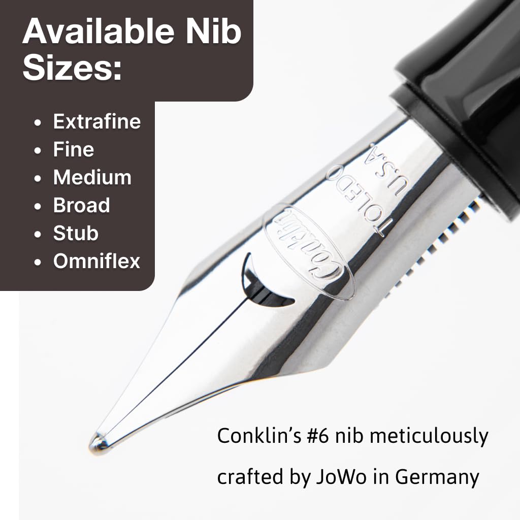 Conklin Duragraph Fountain Pen Amber - Broad Nib, Luxury Writing Instrument with Warm Amber Finish